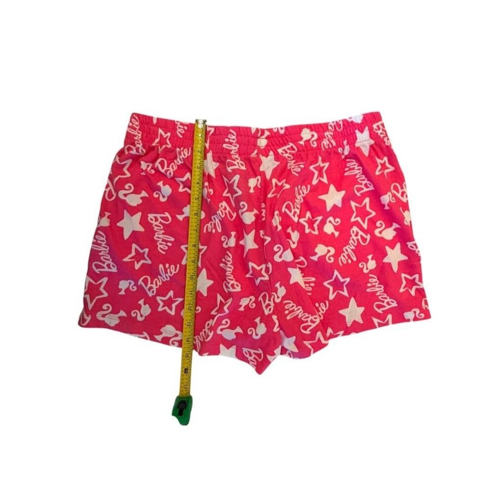 Barbie Pink Pajama Set With Striped Top & Printed Shorts XL 16-18 - Picture 8 of 10